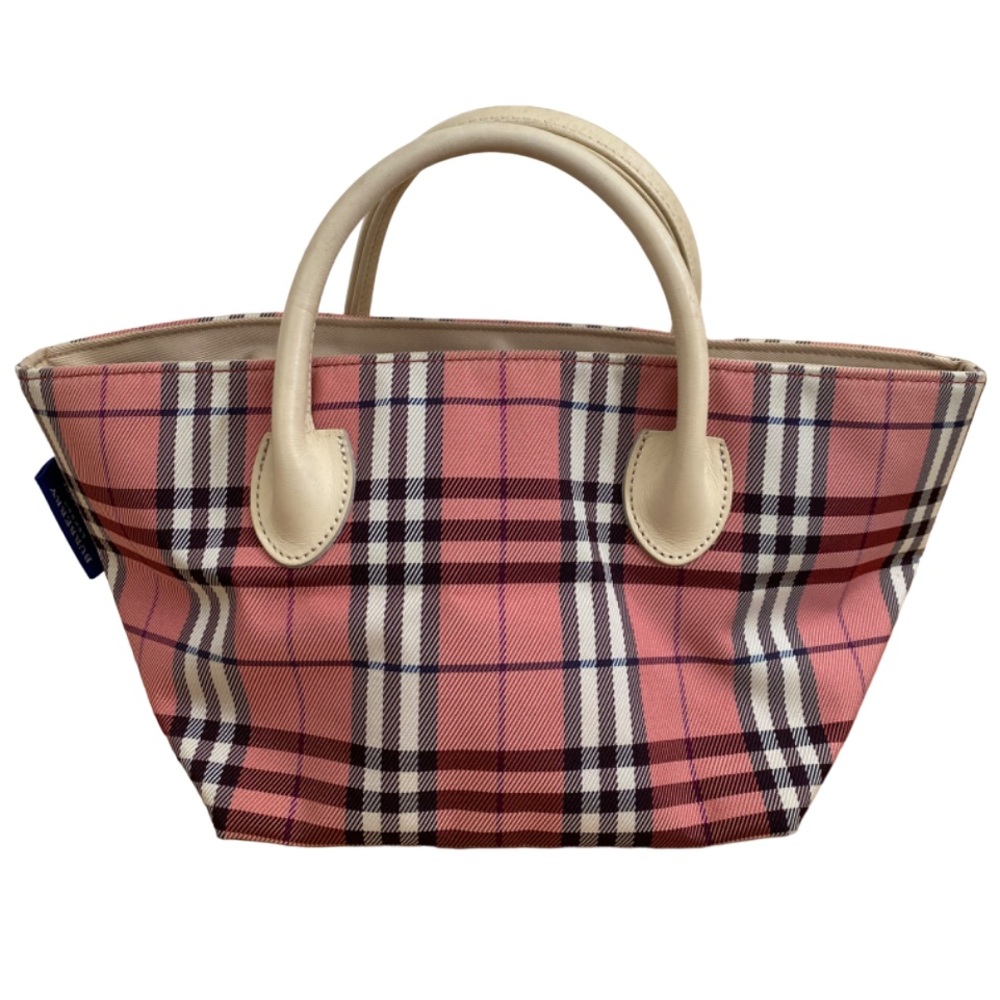 BURBERRY London Blue Label Pink Nova Check Handbag Satchel